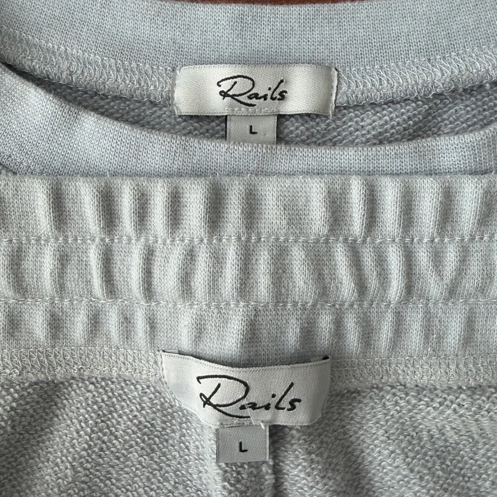 Rails Reeves & Kingston Sweatshirt Sweatpants Set Blue Mint Dip Dye L